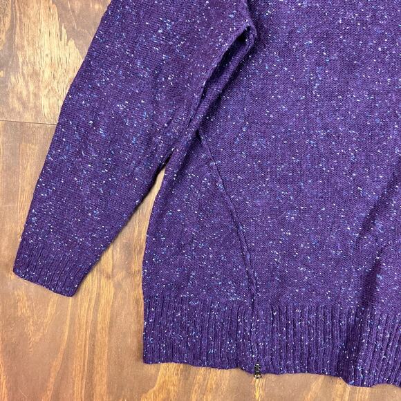 Relativity Womens Sweater Purple Blue Speckled Scoop Neck Wool Blend 2X - Picture 4 of 14